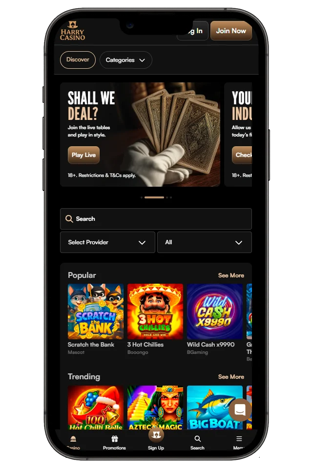 harrys casino app